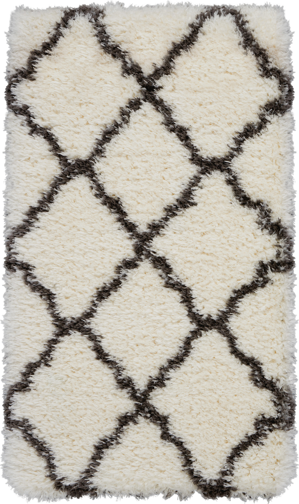 Nourison Luxe Shag LXS02 Ivory/Charcoal Rug