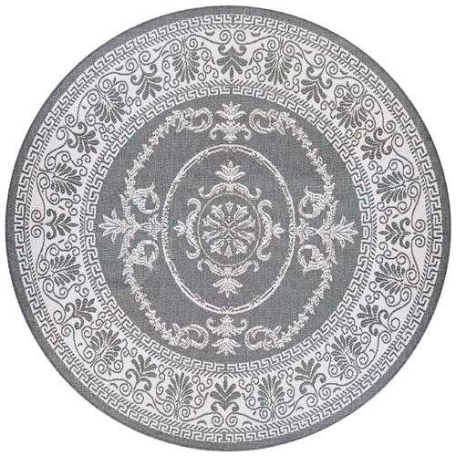 couristan recife antique medallion grey/white