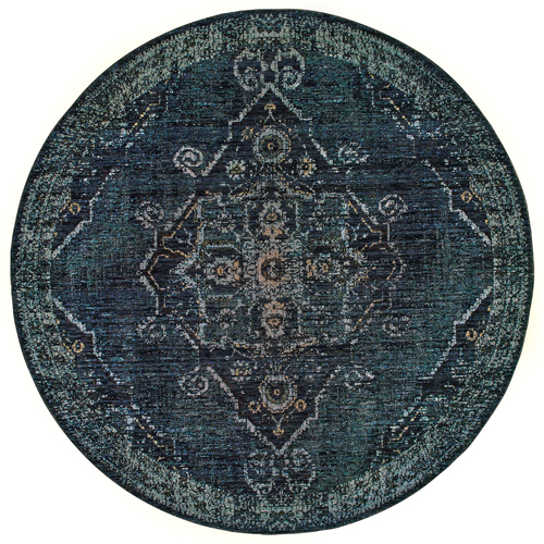 Oriental Weavers ANDORRA 7135F Blue Detail