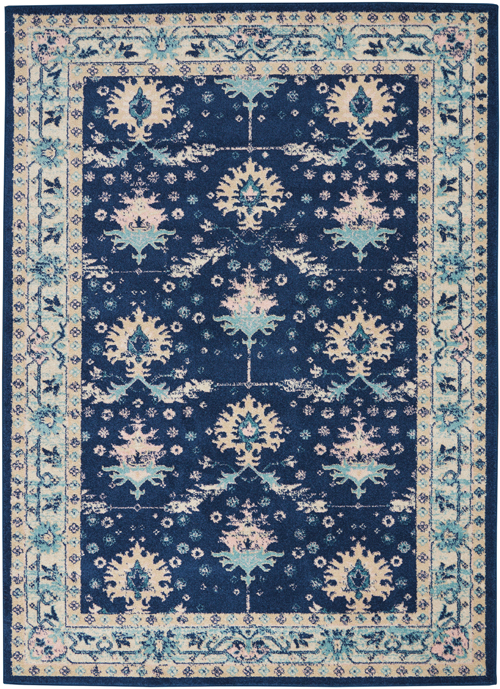 Nourison Tranquil TRA10 Navy/Ivory Rug