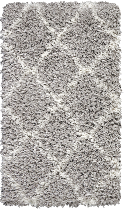 Nourison Luxe Shag LXS02 Grey/Ivory Rug