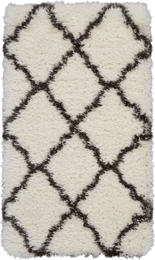 Nourison Luxe Shag LXS02 Ivory/Charcoal Rug