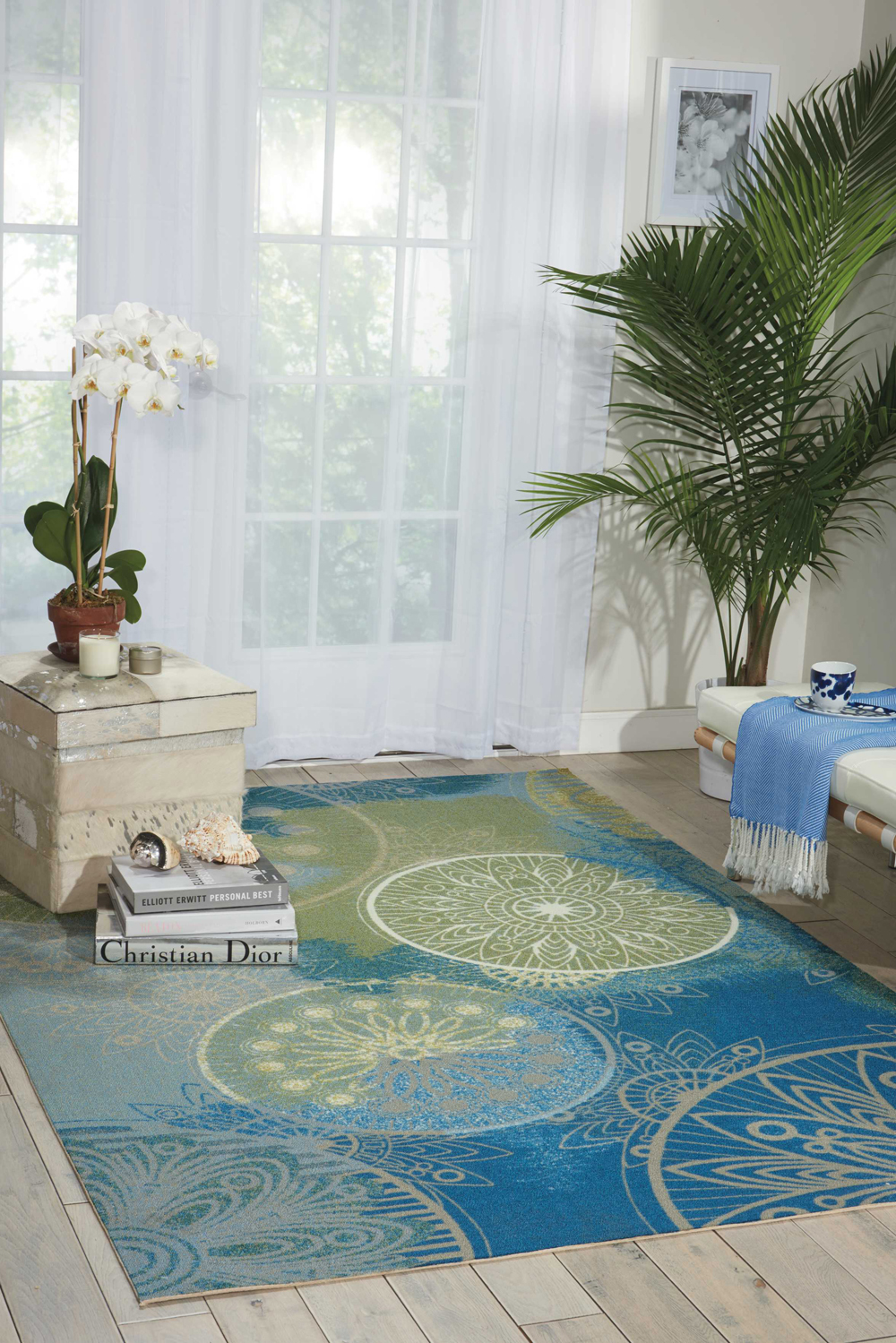 Nourison HOME & GARDEN RS092 BLUE Room Scene