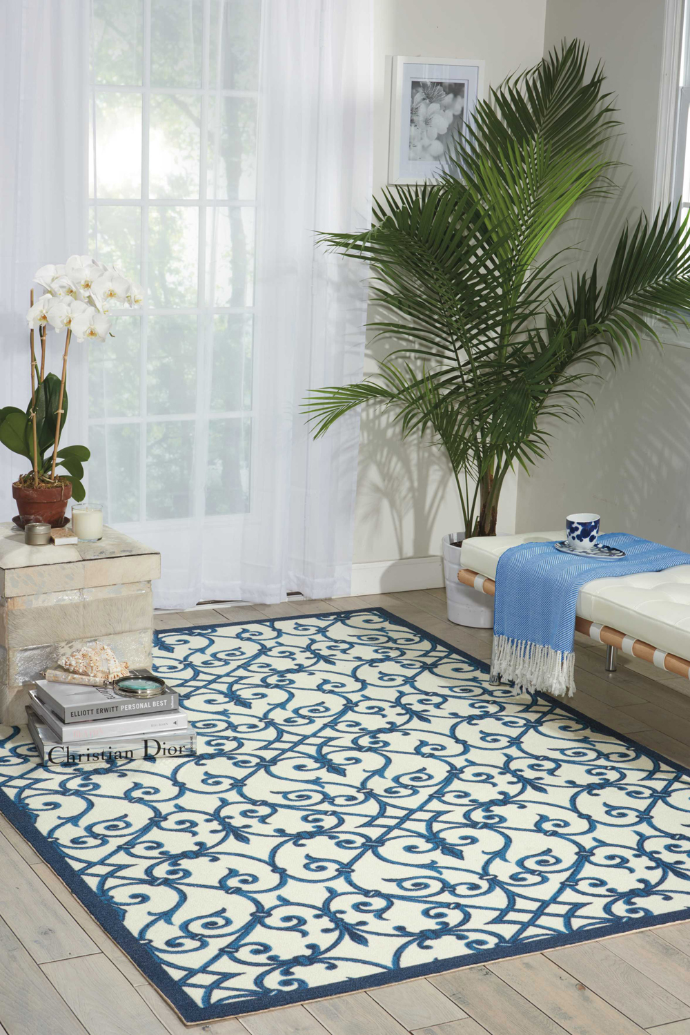 Nourison HOME & GARDEN RS093 BLUE Room Scene