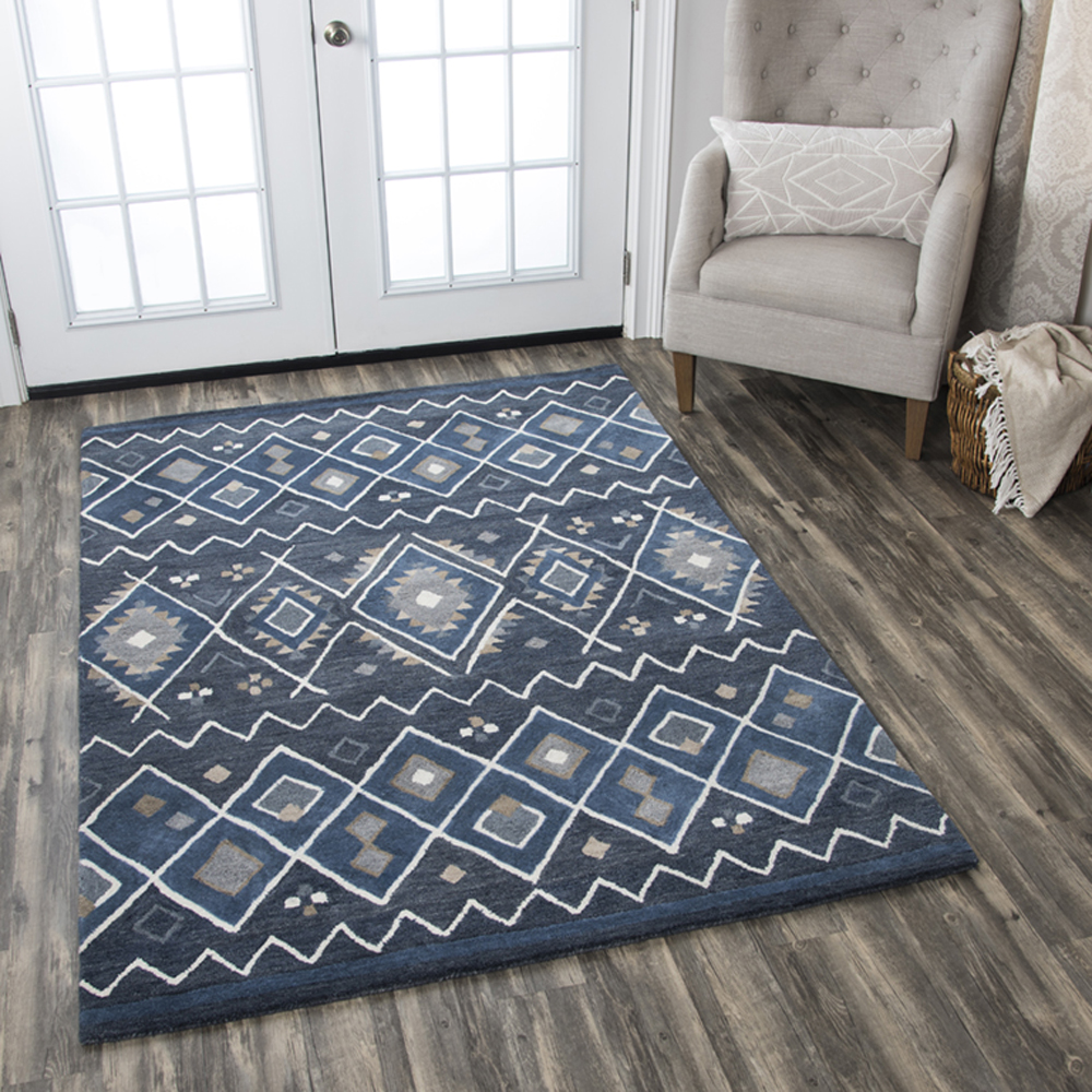 Rizzy Home Tumble Weed Loft TL647A Indigo Room Scene